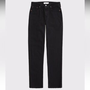 Abercrombie 90s Straight Mid Rise Jean Size 27 Vintage Comfort Stretch Black